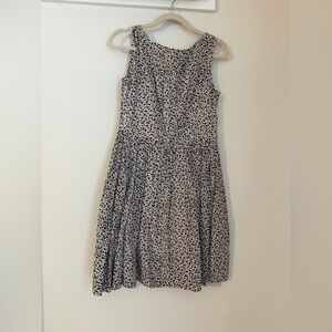 Midi Floral Tank Dress in Ivory and Black